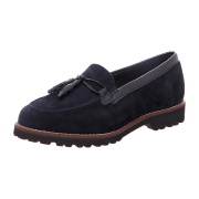 Sioux Meredith Profondo (Dunkelblau) - Slipper - Damenschuhe Slipper / Trotteur, Blau, leder (lambsuede/nappalack), absatzhöhe: 15 mm
